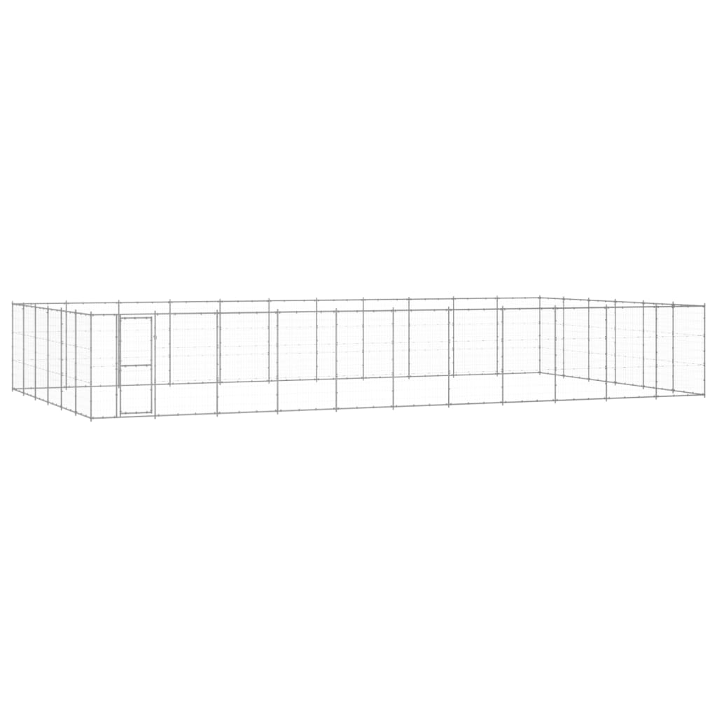 NNEVL Outdoor Dog Kennel Galvanised Steel 79.86 m²