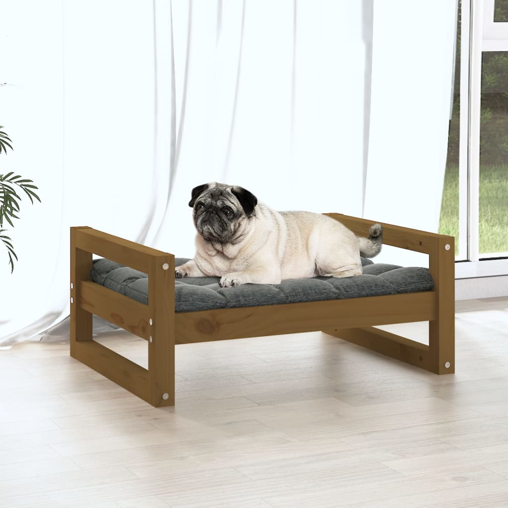 NNEVL Dog Bed Honey Brown 65.5x50.5x28 cm Solid Pine Wood
