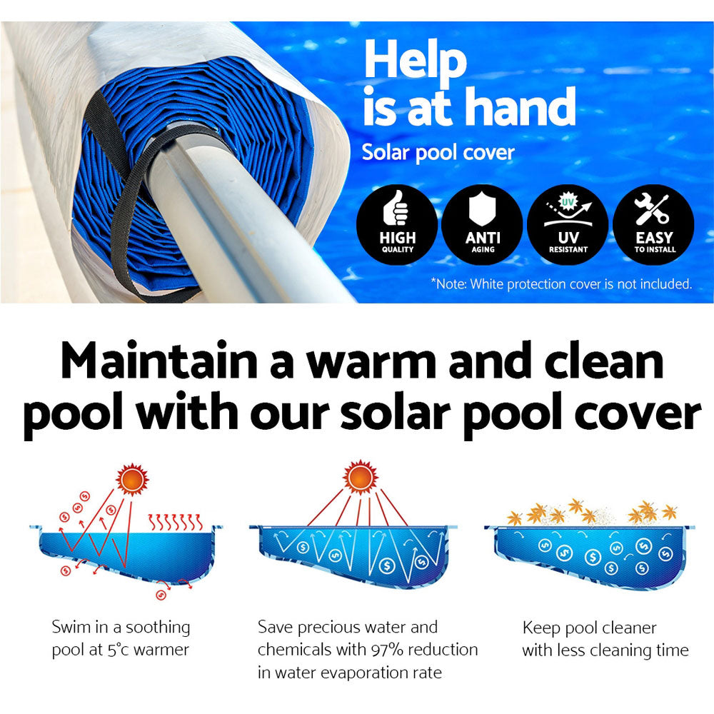 NNEDSZ  6.5x3m Pool Cover Rolloer Swimming Solar Blanket Covers Bubble Heater
