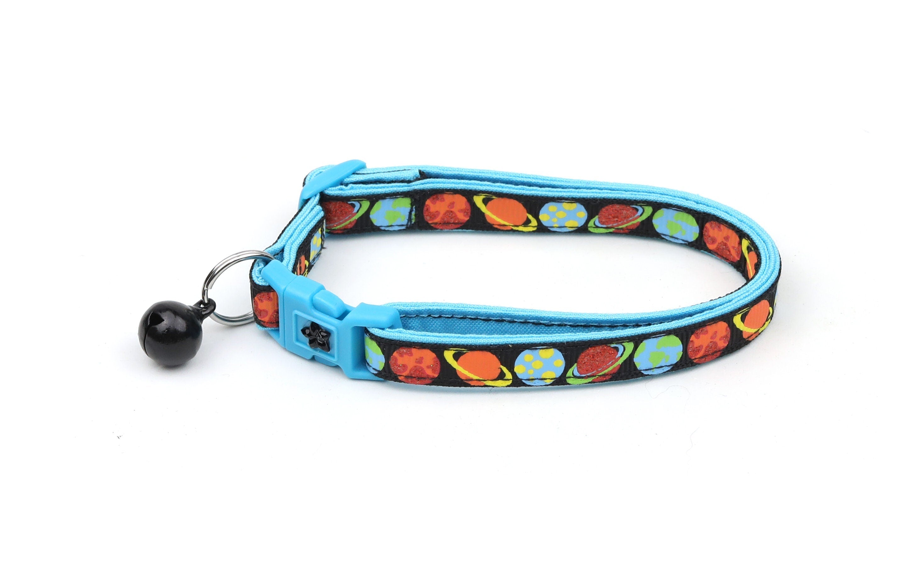 Planets on Black Cat Collar