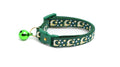 Gold Moons and Stars on Dark Green Cat Collar